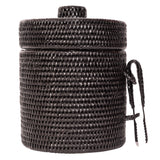 Rattan Ice Bucket with Tongs