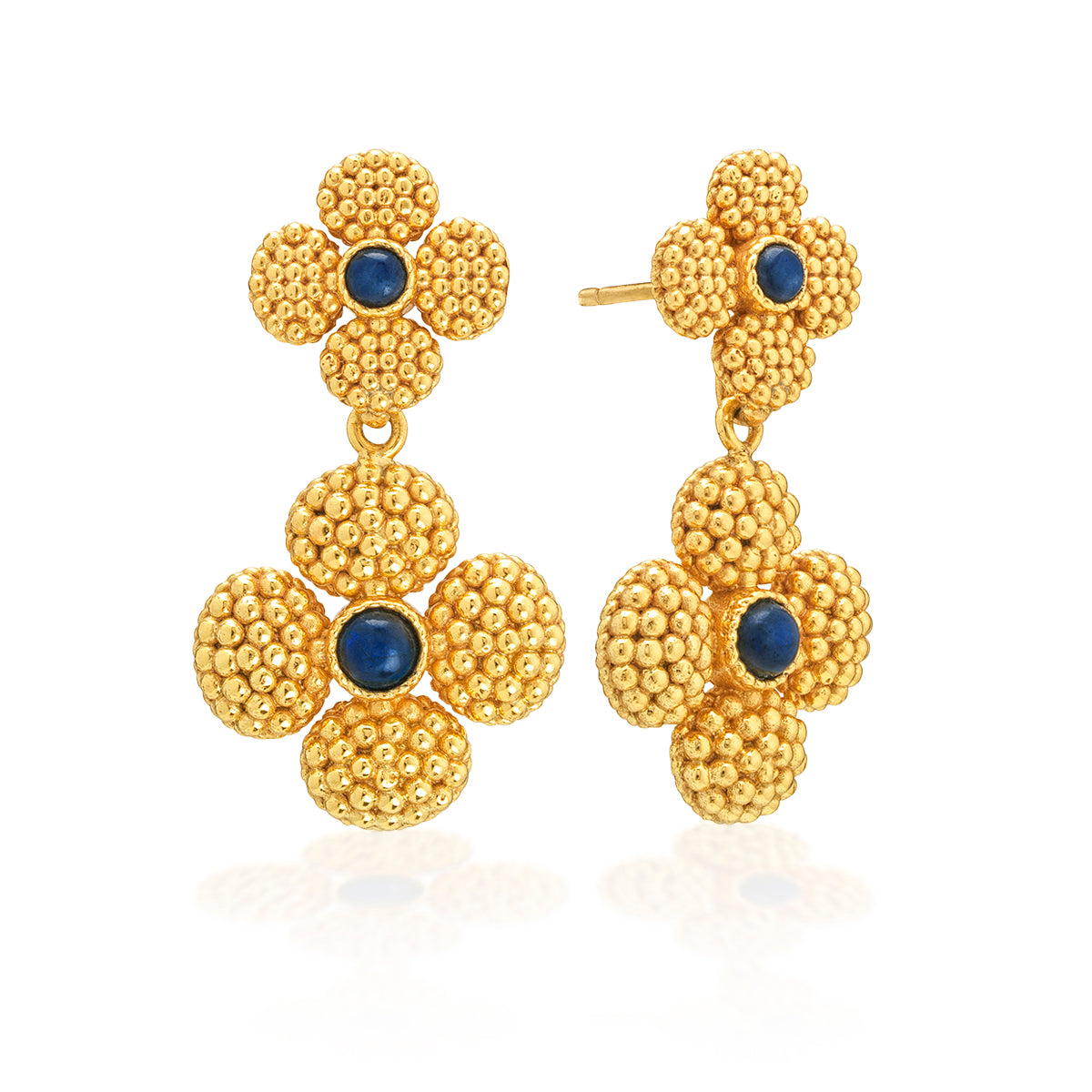 Berry Clover Convertible Duo Earrings- Blue Lab