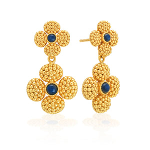 Berry Clover Convertible Duo Earrings- Blue Lab