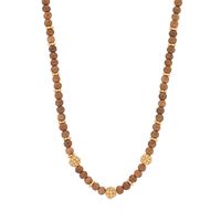 Berry Single Strand Petite Beads Necklace, 16+2"- Teak"