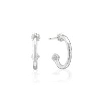 Berry Slice Small Hoop Earrings - Silver