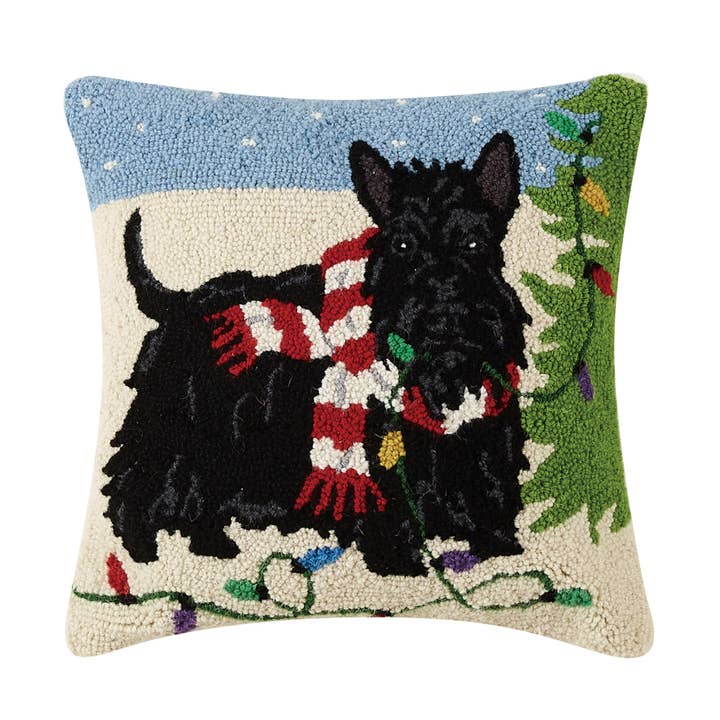 Christmas Scottie Hook Pillow