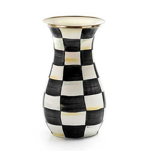 Courtly Check Enamel Vase - Tall