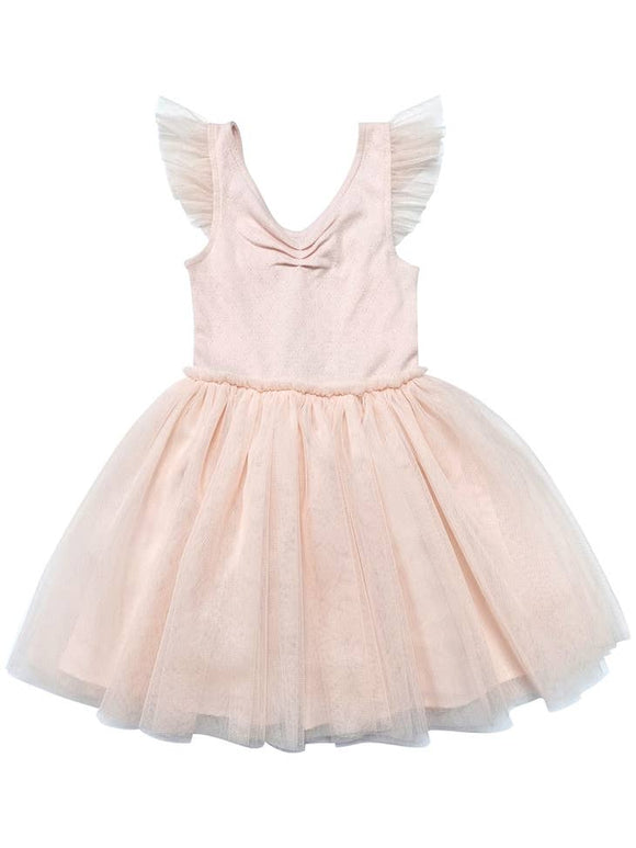 Blush Pointelle Ruffle Dress, 1-2Y Ballerina Cotton