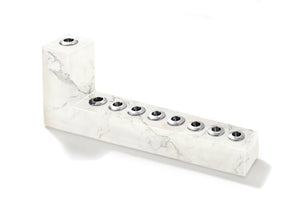 Brillante Menorah, Marble & Silver