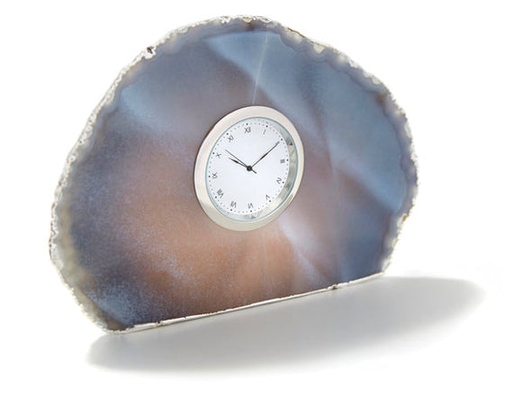 Tempo Clock, Agate & Silver