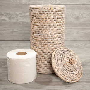 Rattan Double Toilet Roll Holder