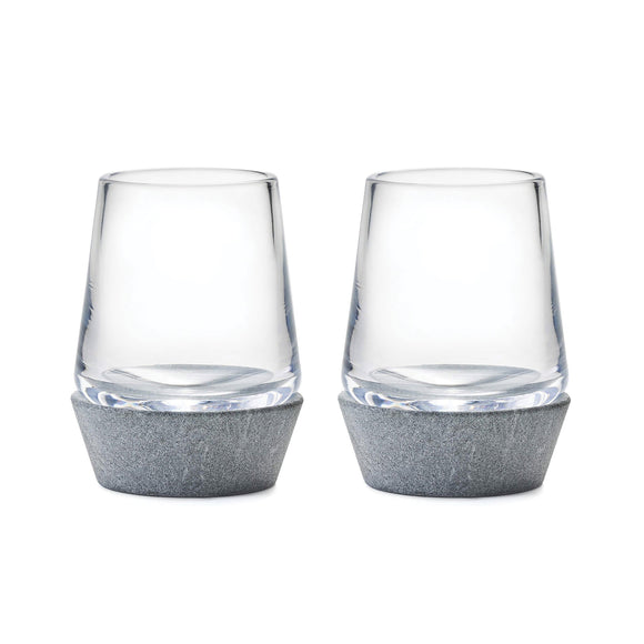 Simon Pearce Alpine Whiskey Soapstone Base in Gift Box, Set of 2
