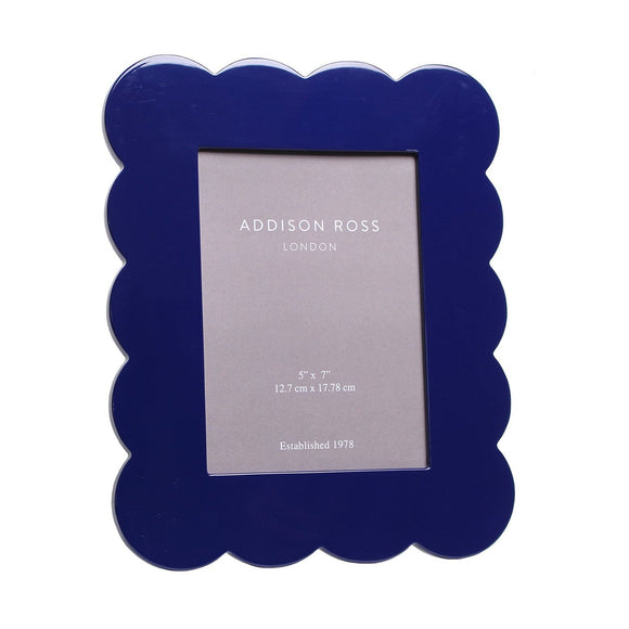 Navy Scalloped Lacquer Frame