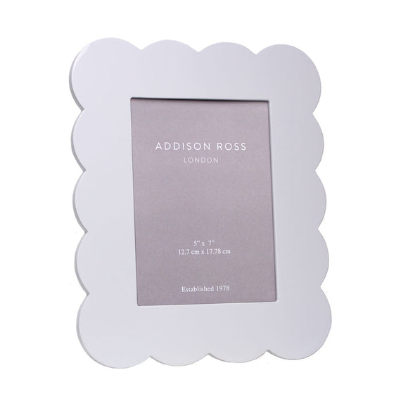 White Scalloped Lacquer Frame