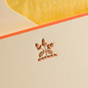 Acorns Note Cards - Engraved in Copper