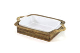 Rectangular Casserole Basket with Stoneware Roaster