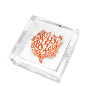 Cocktail Napkin Holder - Coral