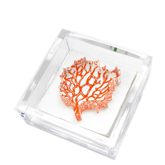 Cocktail Napkin Holder - Coral