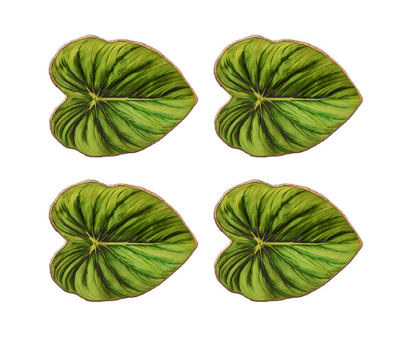 Kim Seybert Tropicana Coasters in Green, Set of 4
