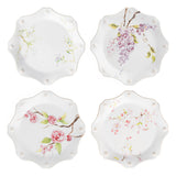 Juliska Berry & Thread Floral Sketch Dessert/Salad Set of 4 Asst.