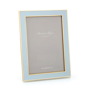 Blue Powder Enamel Picture Frame w/ Gold Trim