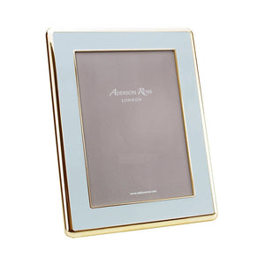 Wide Curved Enamel Frame, Gold & Powder Blue