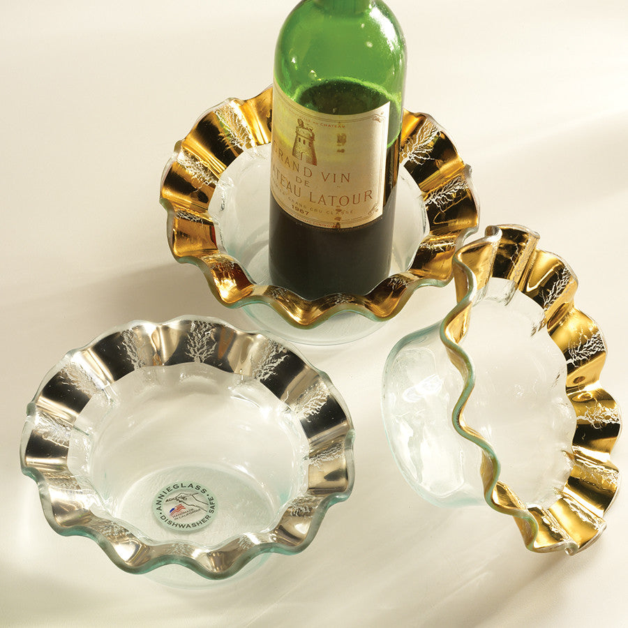 annieglass Ruffle Gold Dinnerware Collection