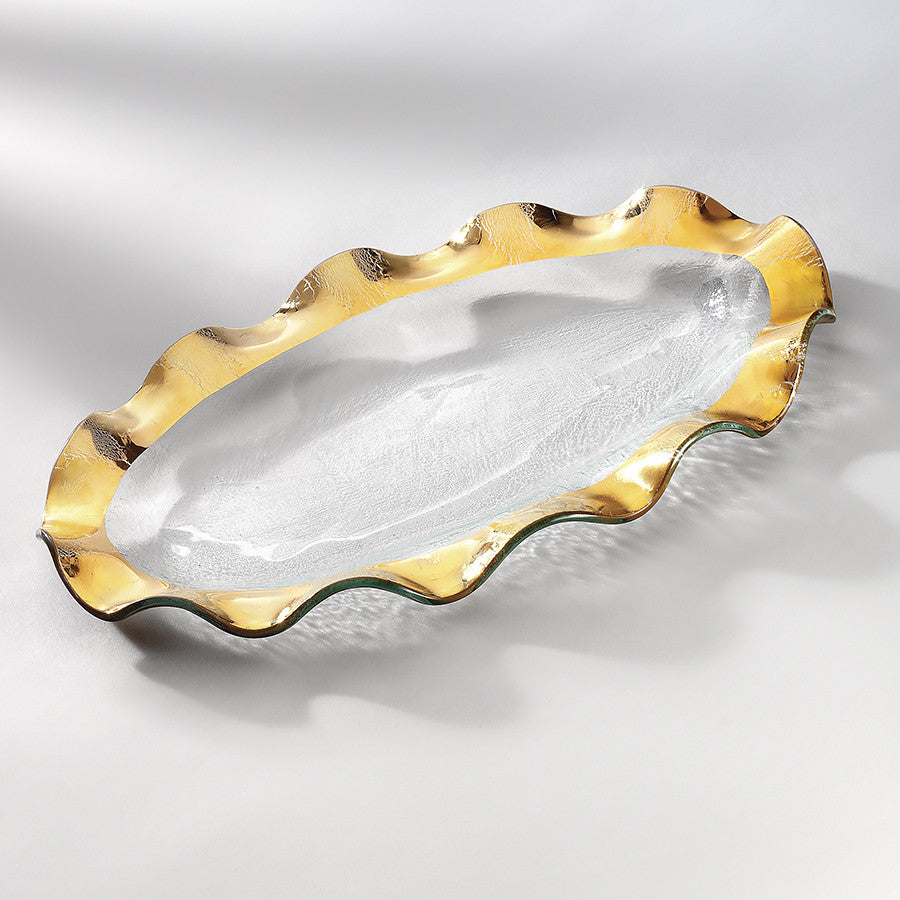 annieglass Ruffle Gold Dinnerware Collection