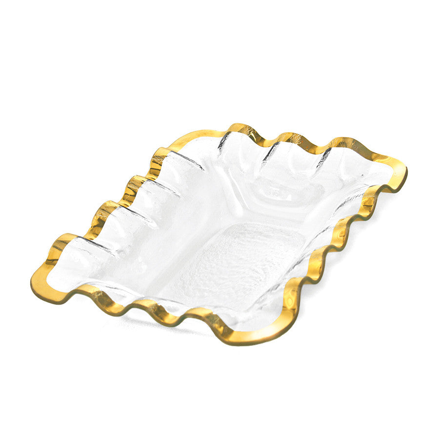 annieglass Ruffle Gold Dinnerware Collection