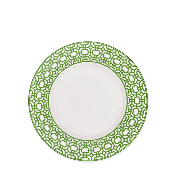 Caskata Newport Garden Gate Verde Rimmed Salad Plate, Set of 4