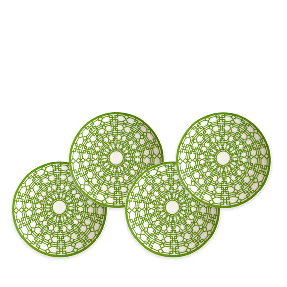 Caskata Newport Garden Gate Verde Small Plates, Set of 4
