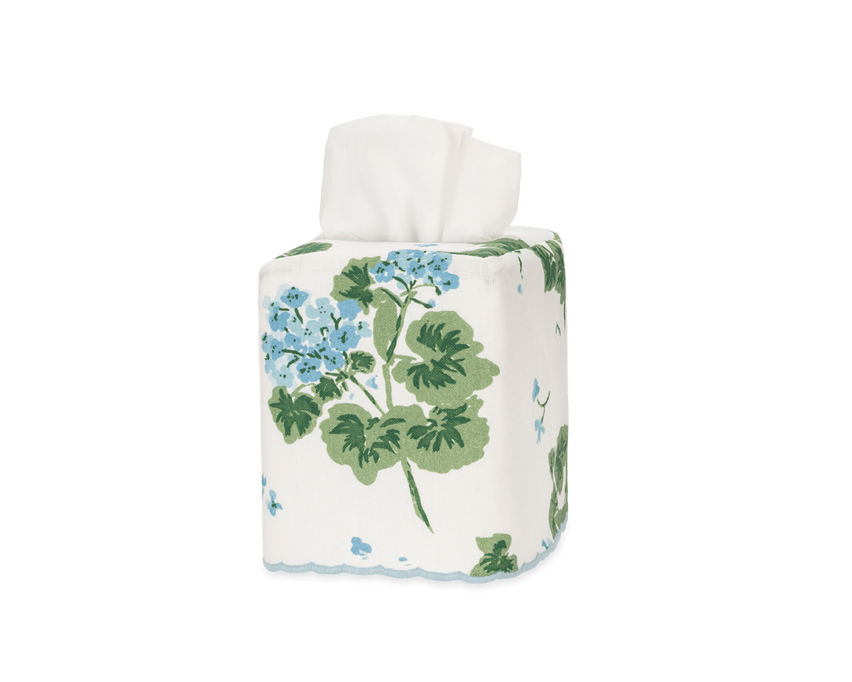 Matouk Geranium Linen Tissue Box Cover
