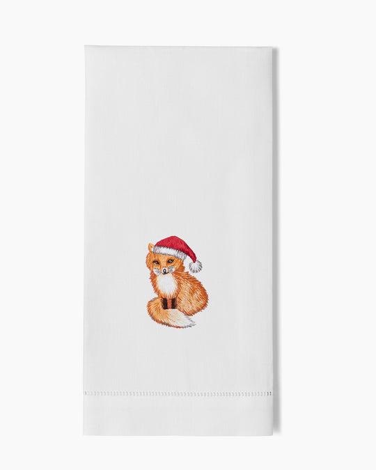 Santa Hat Fox Hand Towel