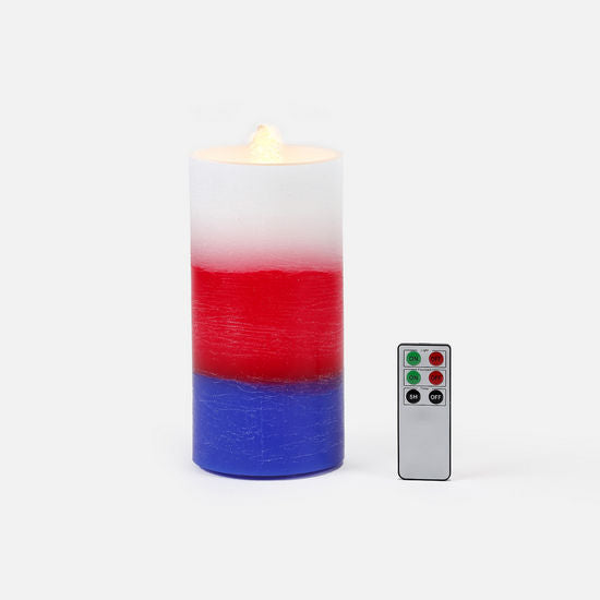 Red, White & Blue Water Wick Candle w/ Remote