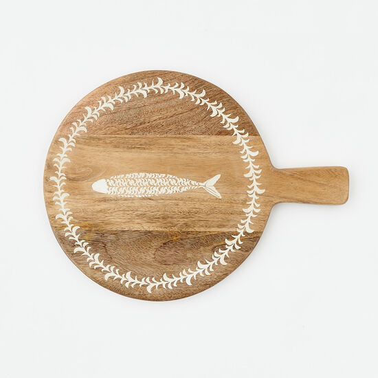 Fish Cutting Board, Mango Wood 14"