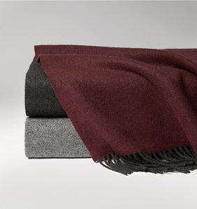 Sferra Jeno Throw, Burgundy/Gray