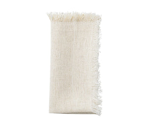 Kim Seybert Fringe Napkin, White/Gold