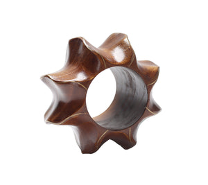 Kim Seybert Twist Napkin Ring in Brown & Gold