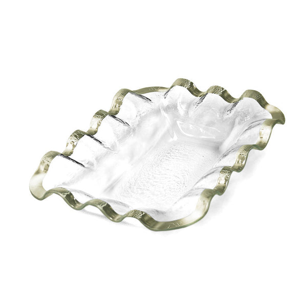 Ruffle Bread Basket Platinum