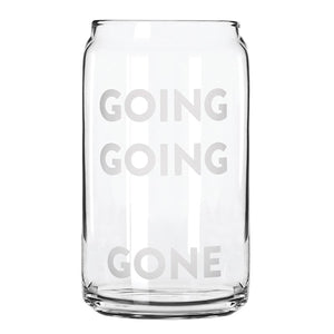 Going, Going, Gone Beercan Glass