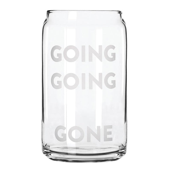 Going, Going, Gone Beercan Glass