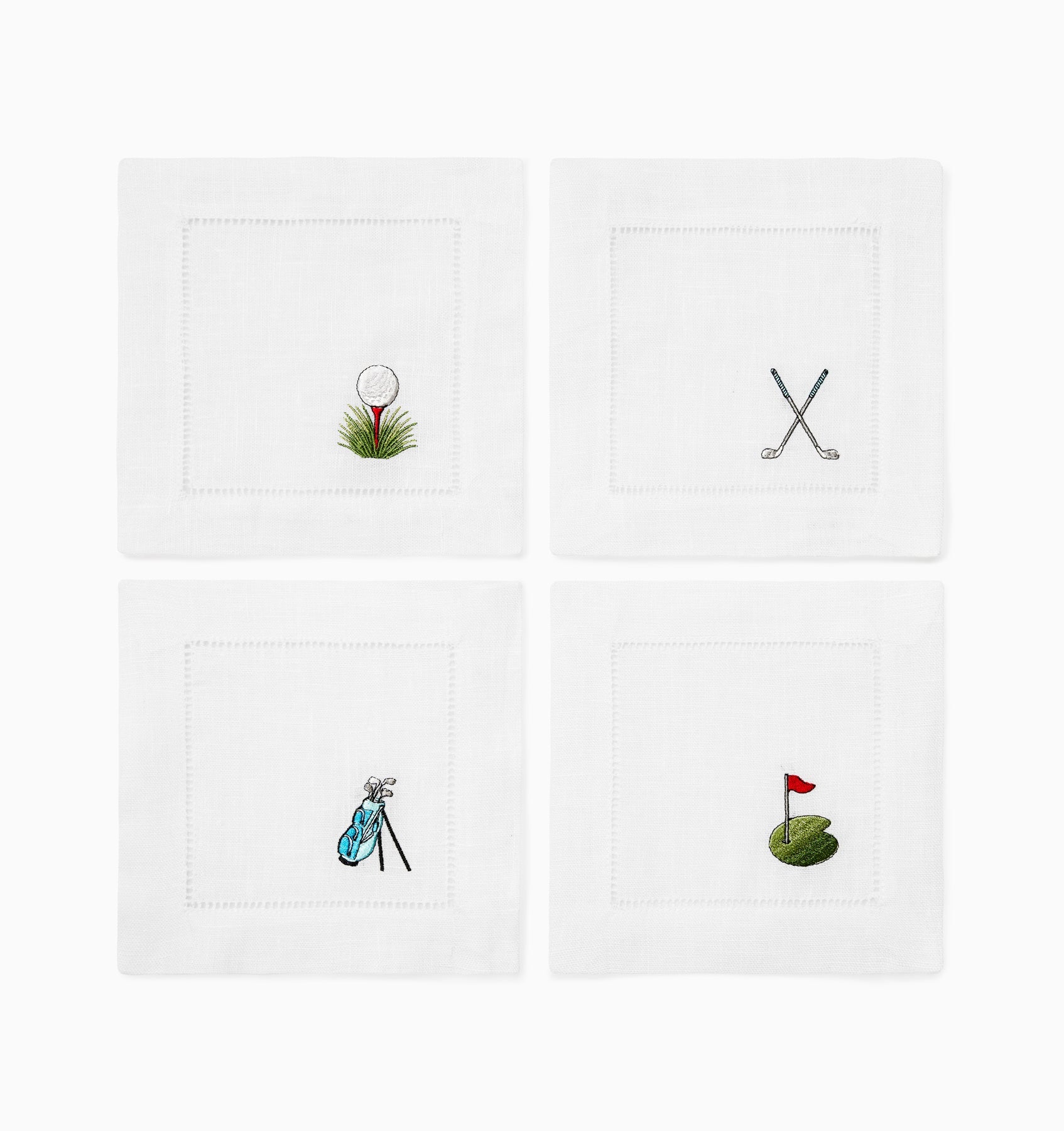 Sferra Golf Cocktail Napkins Set of 4