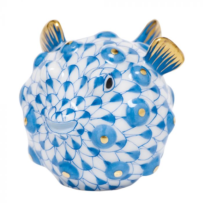 Herend Puffer Fish Blue