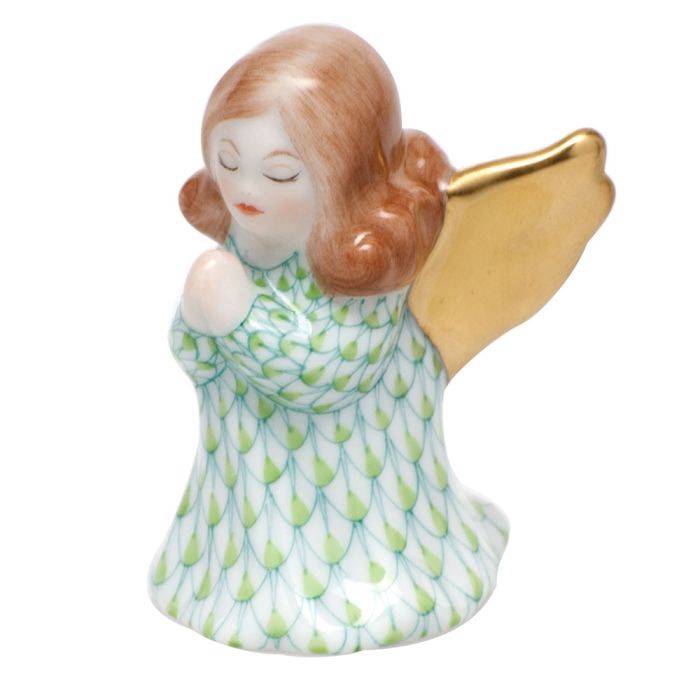 Herend Small Praying Angel, Key Lime