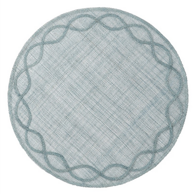 Tuileries Garden Round Placemat - Ice Blue