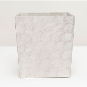 Andria Wastebasket, Square - Pearlized Capiz