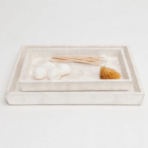 Andria Nested Trays, Rectangular Tapered - Pearlized Capiz S/2