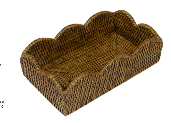 Scallop Rattan G/T  Holder, Drk