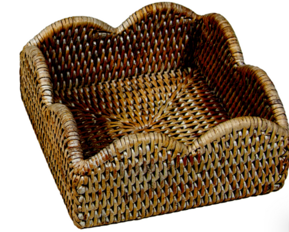 Scallop Rattan C/N Holder, DrkNat