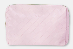 Woven Beauty Bag (large)-Peony Pink