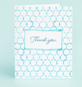 Blue Tiles "Thank You" Boxed Notecards