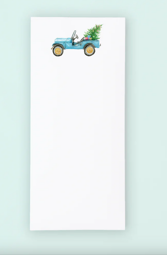 Xmas Jeep Tall Notepad