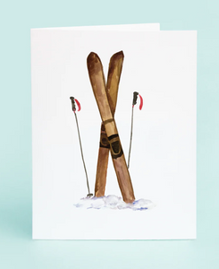 Skis Holiday Card