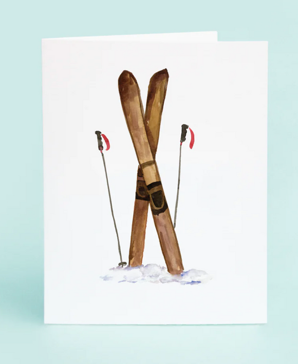 Skis Holiday Card